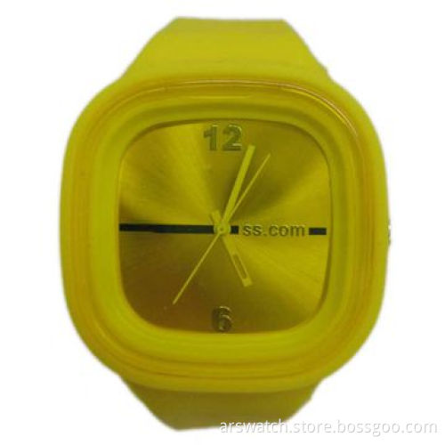 Cheap promotional jelly watches, plastic case and silicone band